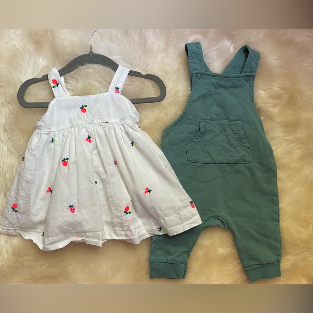 GIRLS OVERALLS & DRESS BUNDLE